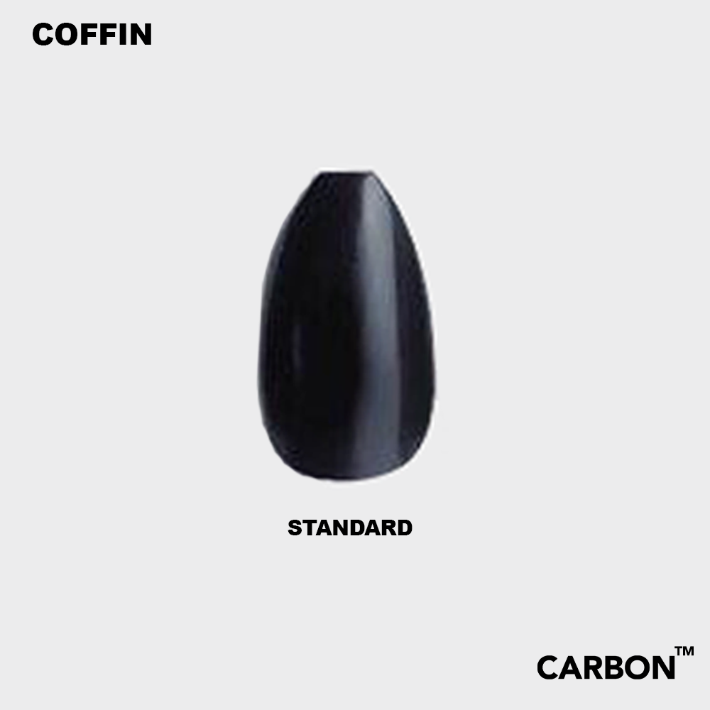 Carbon Press on Nails -20 pcs/Set (COFFIN) - carbon