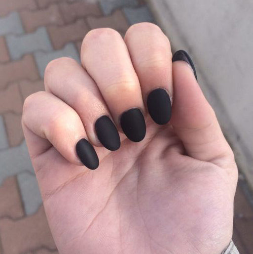 Carbon Press on Nails -20 pcs/Set (OVAL) - carbon