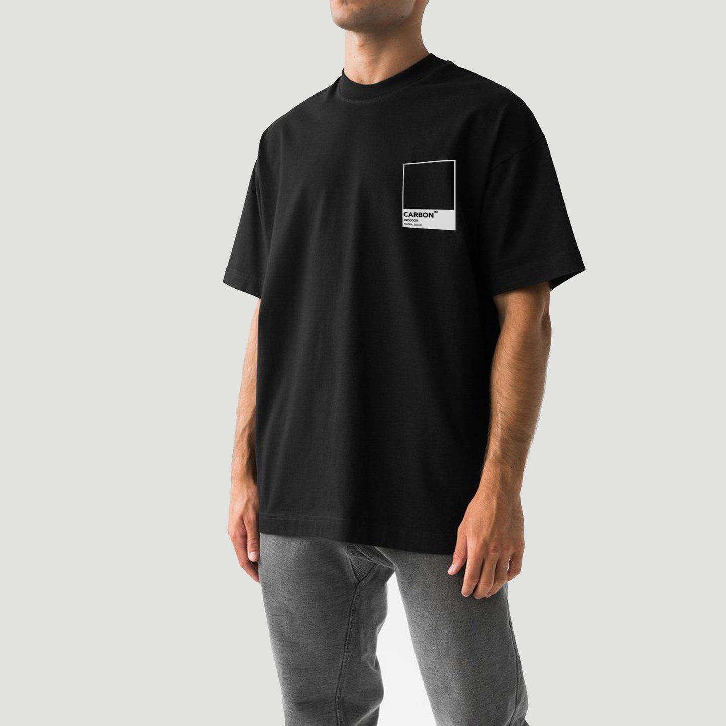 Carbon Pantone Print Premium Unisex Cotton T-shirt Oversized Fit - Pantone Tee