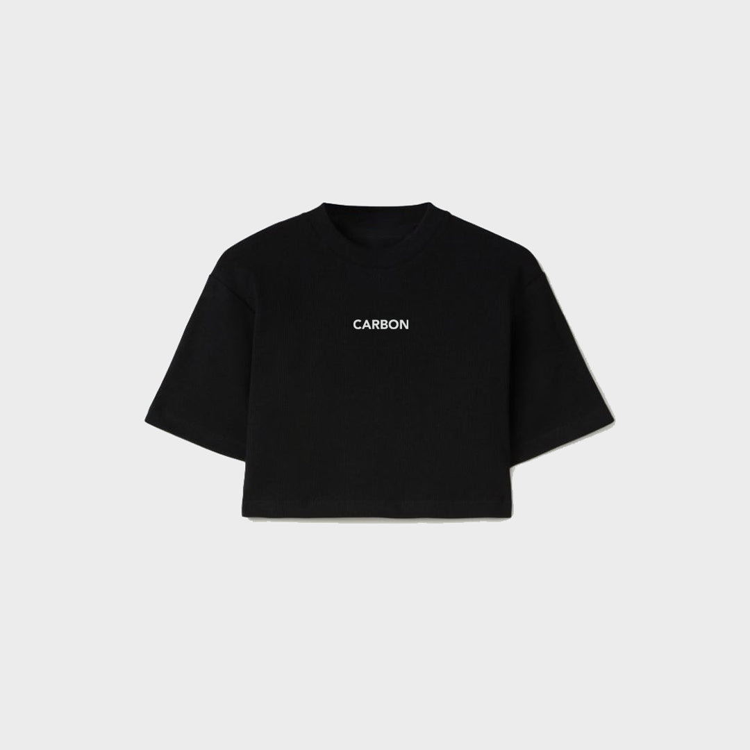 Carbon bold print crop-top Women -Regualr fit - carbon