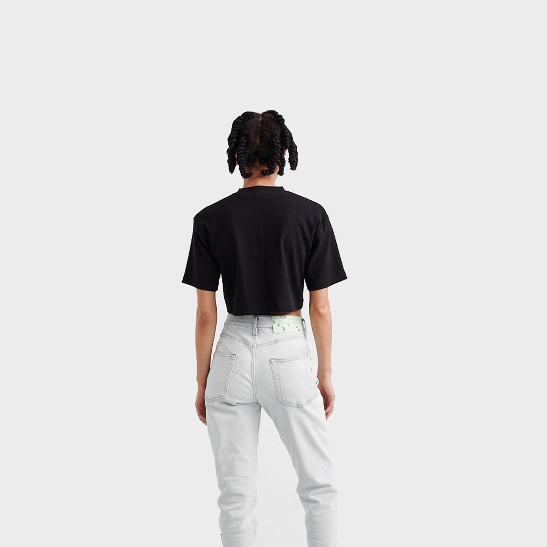 Carbon bold print crop-top Women -Regualr fit - carbon