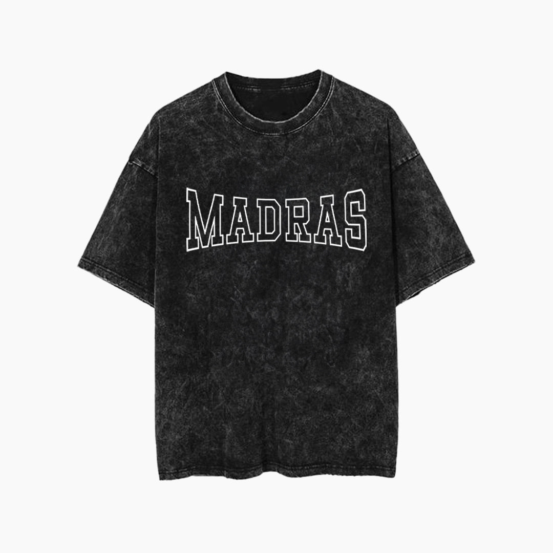 Carbon Madras Print Premium Unisex Cotton T-shirt - MADRAS TEE