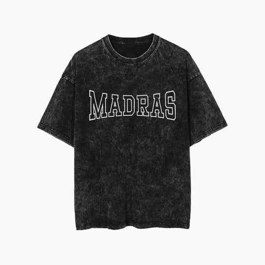 Carbon Madras Print Premium Unisex Cotton T-shirt - MADRAS TEE