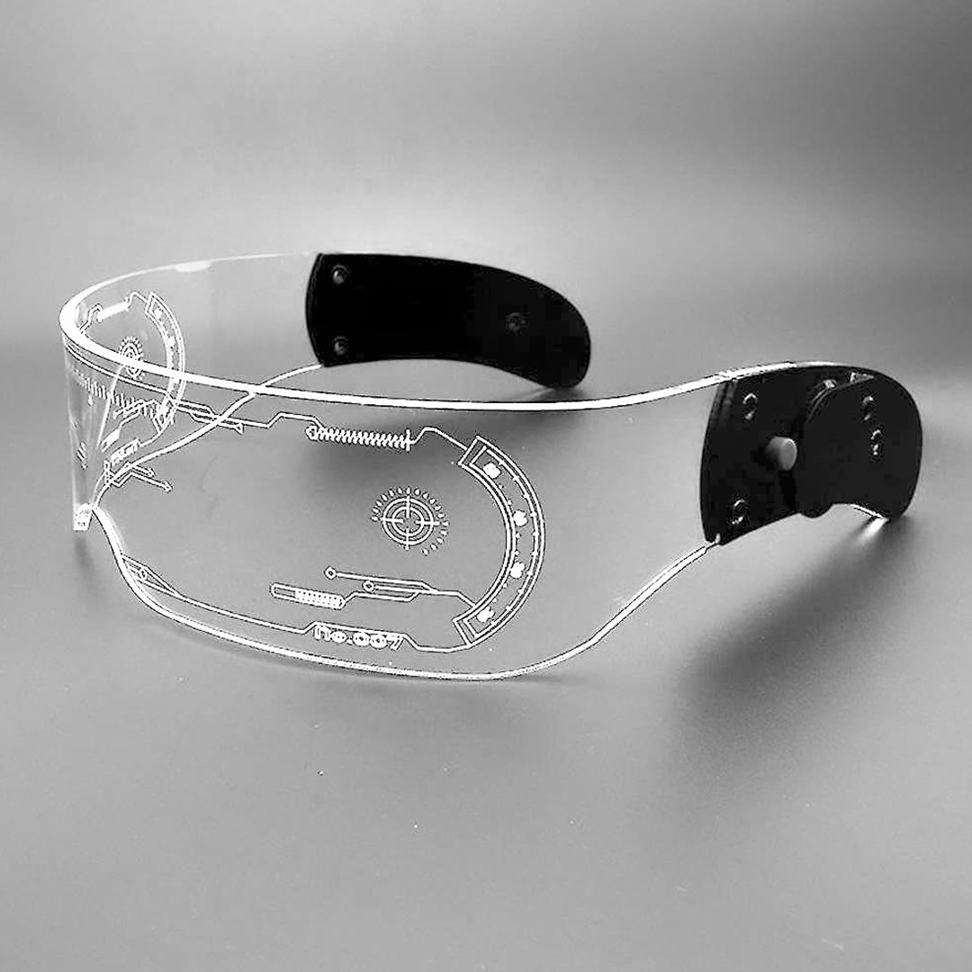 SPECTRA IV Unisex futuristic cyberpunk Transparent Sunglass - LED LIGHTS 7 colours