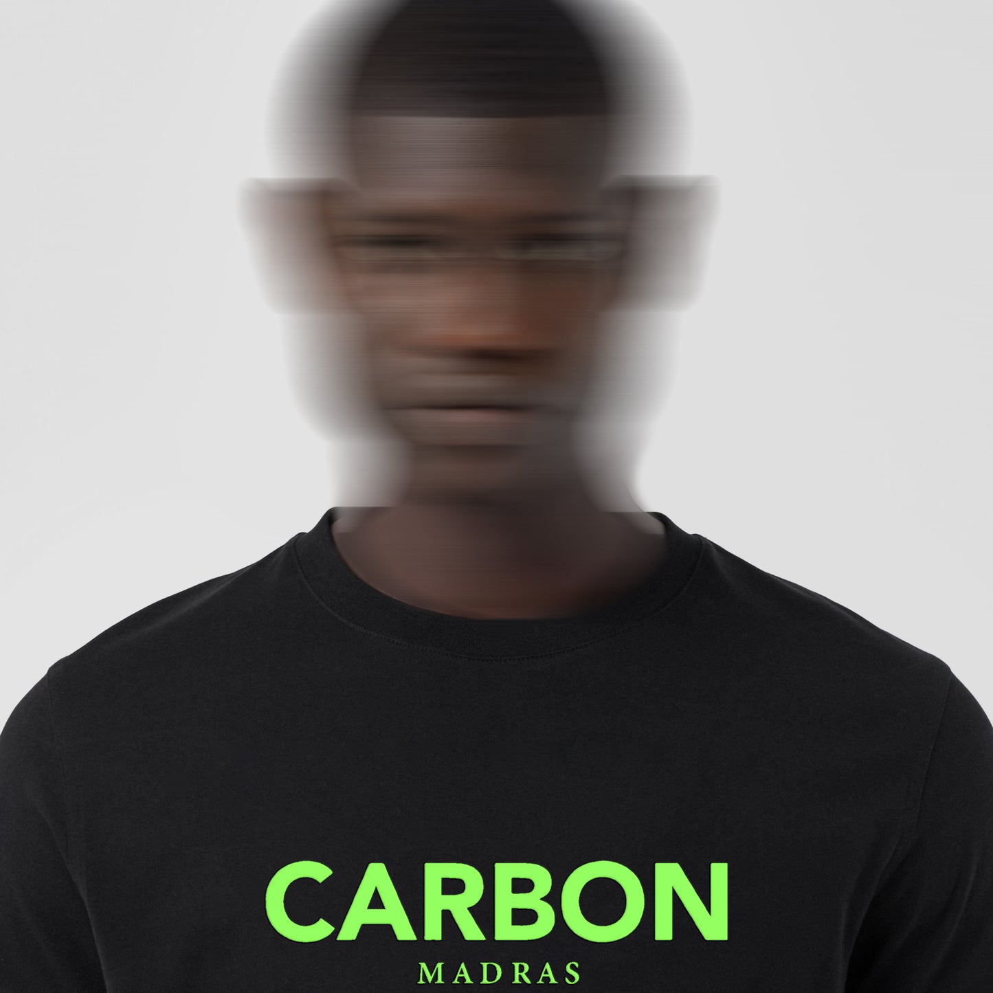 Carbon Bold Print Black Cotton Unisex T-shirt -Neon Print