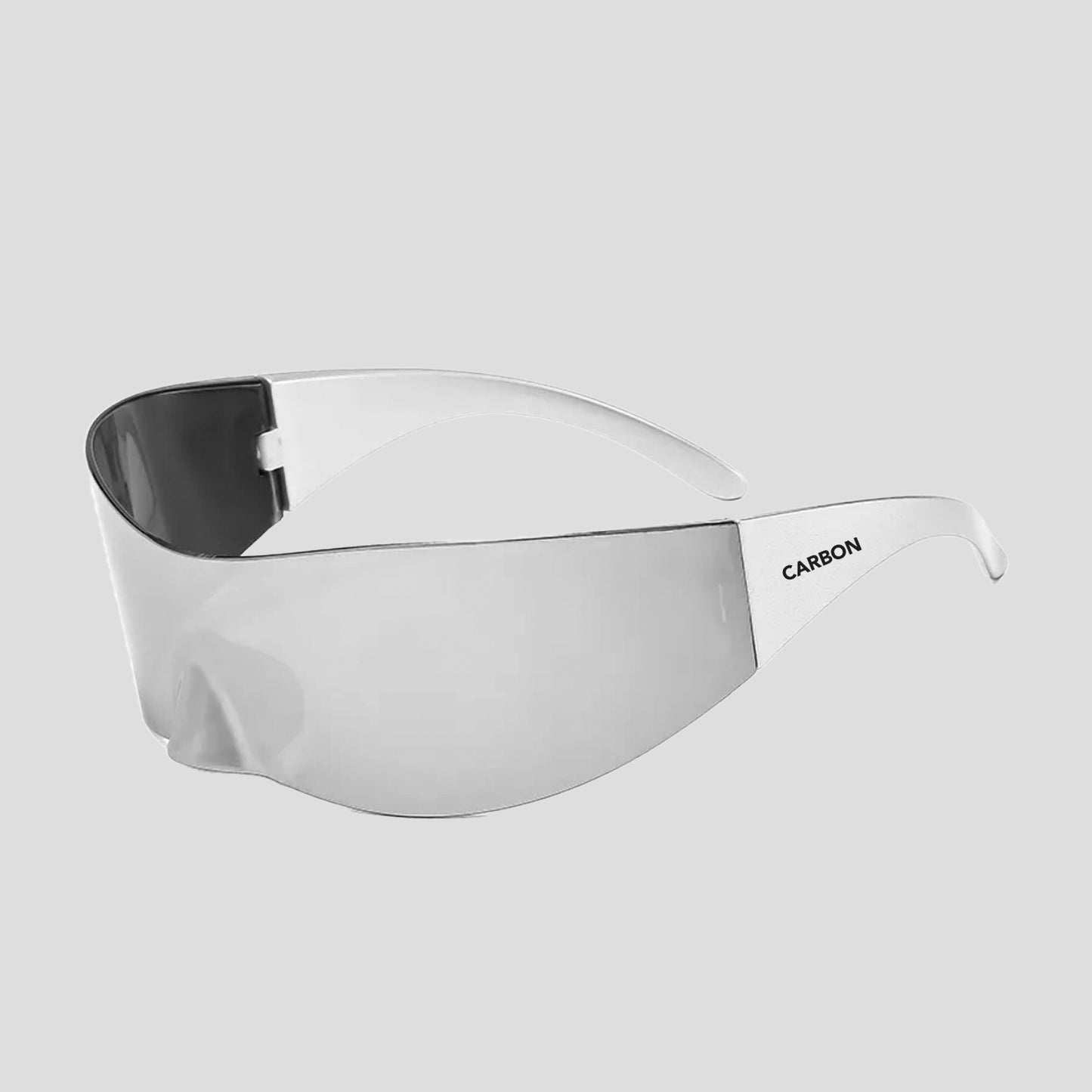 Carbon SPECTRA III Unisex futuristic Cyberpunk Sunglass-Silver chrome