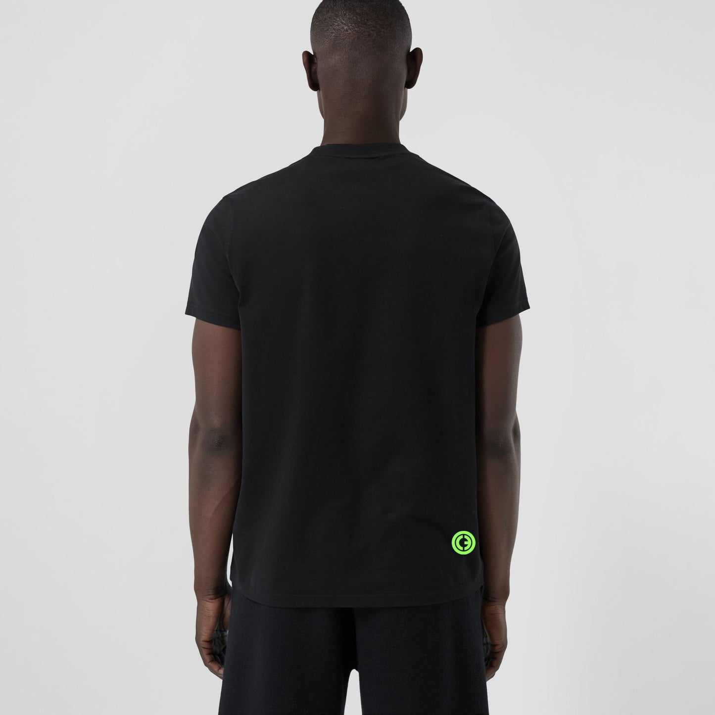 Carbon Bold Print Black Cotton Unisex T-shirt -Neon Print