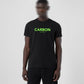 Carbon Bold Print Black Cotton Unisex T-shirt -Neon Print