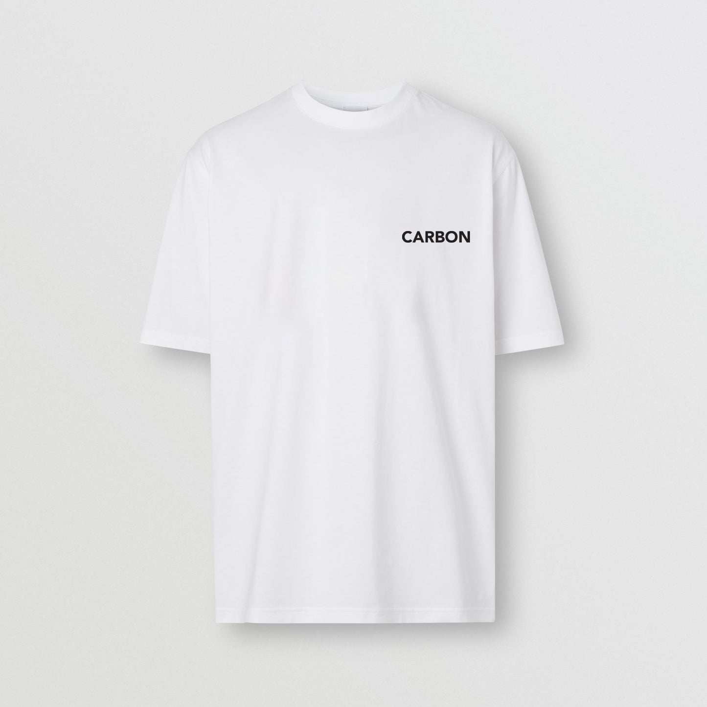 Carbon Unisex Minimal Print Cotton white T-shirt