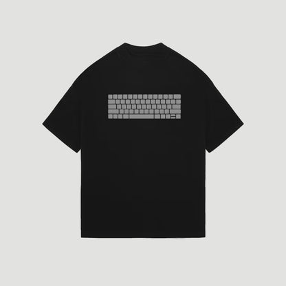 Carbon Keyboard Print Premium Unisex Cotton T-shirt Oversized Fit - Keyboard
