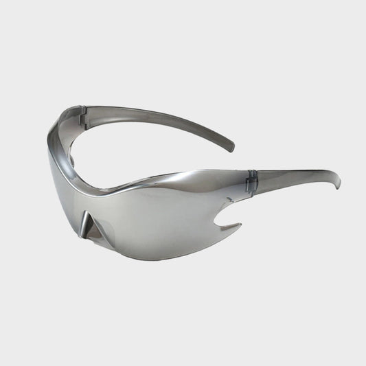 Carbon SPECTRA III Unisex futuristic Cyberpunk Sunglass-Silver chrome