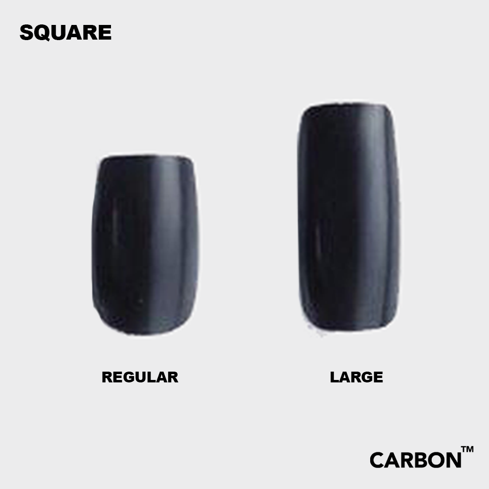 Carbon Press on Nails -20 pcs/Set (SQUARE) - carbon