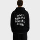 Carbon Unisex Black Cotton Hoodie - Anti Social Club