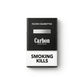 Black leather card holder styled like a cigarette pack with Carbon branding and “Smoking Kills” text, Reform 2.0 designer wallet with dual compartments