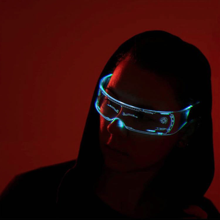 SPECTRA IV Unisex futuristic cyberpunk Transparent Sunglass - LED LIGHTS 7 colours