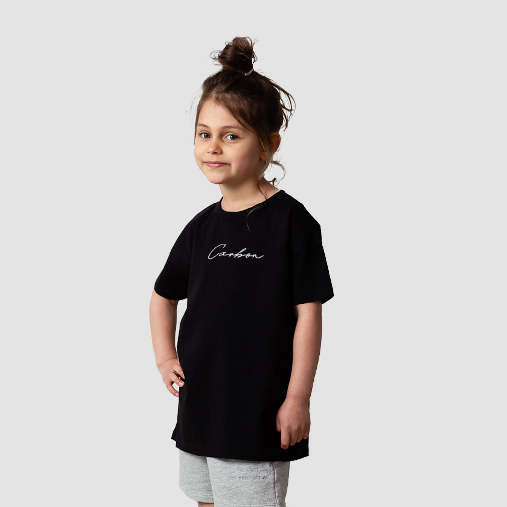 Carbon Signature Print Cotton Unisex T-shirt- Kids