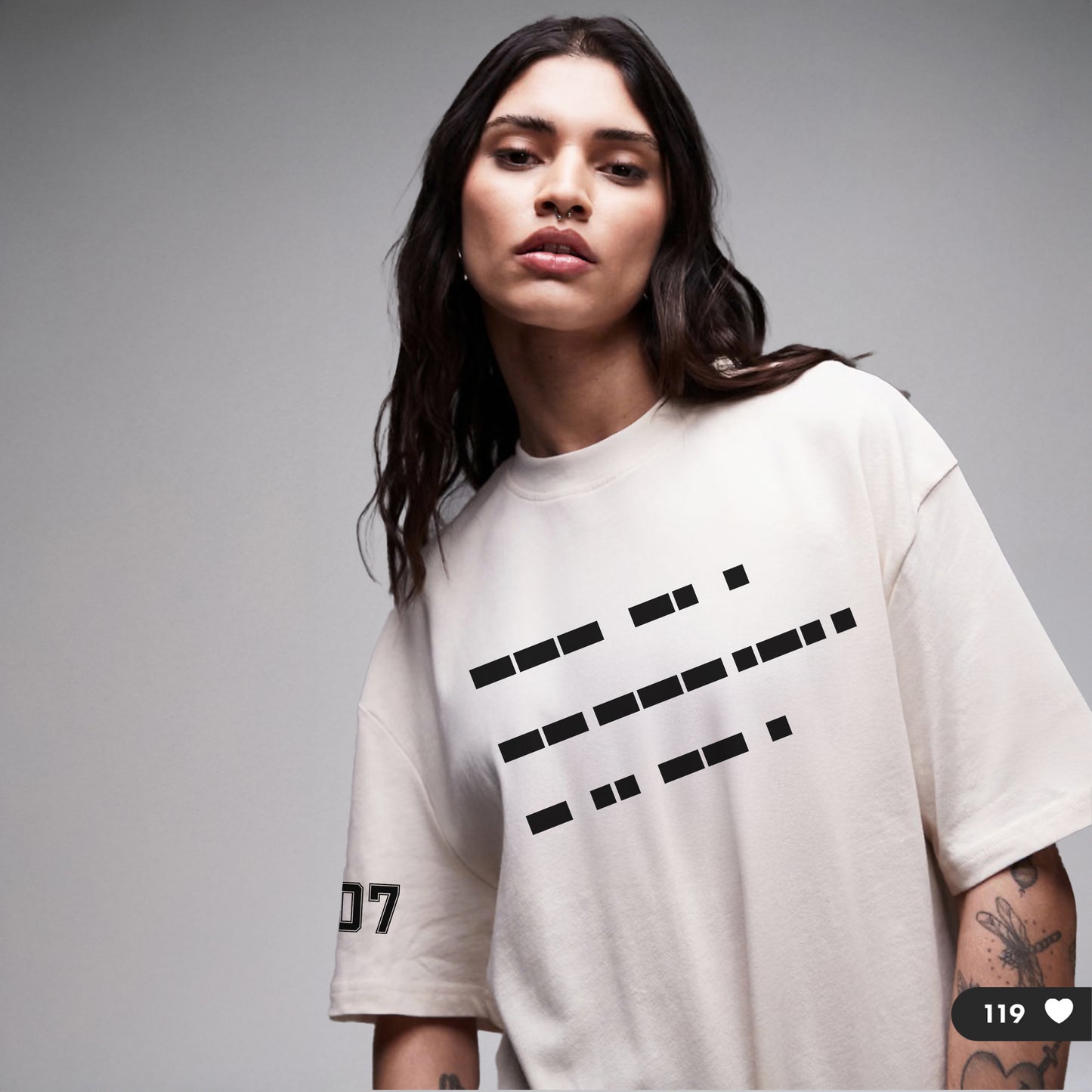 Carbon One More Time Print Premium Cotton T-shirt - Morse Code  Limited Edition