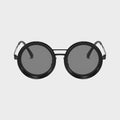 Axis Unisex futuristic Rotatable round cyberpunk black Sunglass