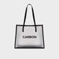 Carbon Frosted Matte Transparent Fashion Shopping  HandBag - Black - carbon