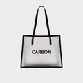 Carbon Frosted Matte Transparent Fashion Shopping  HandBag - Black - carbon