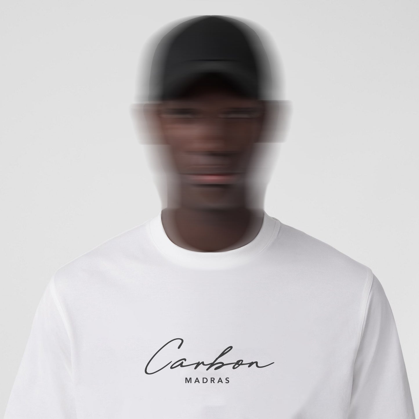 Carbon Signature Logo Print Premium Cotton T-shirt - Oversized White