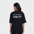 Carbon TM Bold Print Cotton T-shirt Women - Oversized Black (NO SMOKING) - carbon