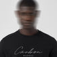 Logo Print Black Cotton T-Shirt - carbon