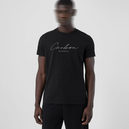 Logo Print Black Cotton T-Shirt - carbon