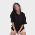 Carbon TM Bold Print Cotton T-shirt Women - Oversized Black (VODKA) - carbon
